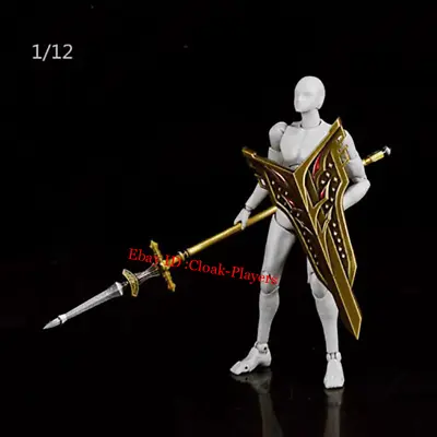 1/12 Warrior Ancient Tactical Spear Lance Pike & Shield F 6'' Action Figure • $32.17