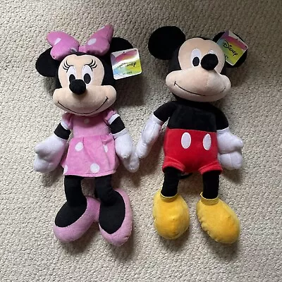 Mickey Mouse And Minnie Mouse Plush Set - 15 Inch - Disney Classic Toys • $15