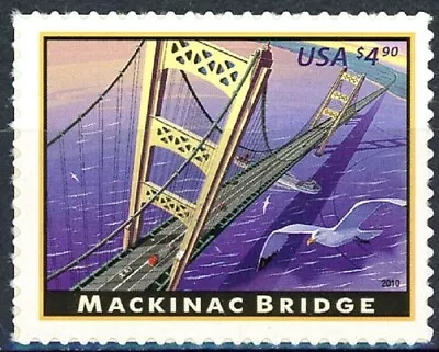 MACKINAC BRIDGE MNH Priority Mail Stamp Dated 2010 Scott 4438 • $9.49