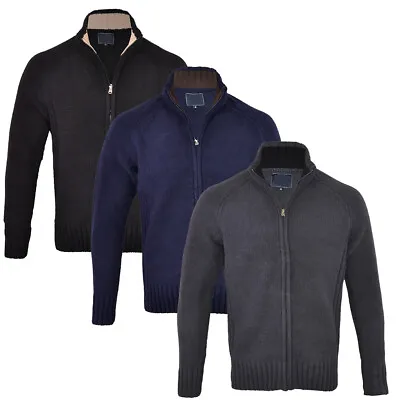 £23.99 • Buy Mens Premium Chenille Full Zip Cardigan Collared Jumper Knitted Top S-XXL 