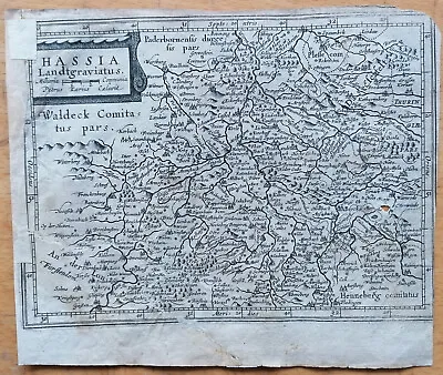 Hessen Hassia Germany - Original Map Mercator - 1651 • $25