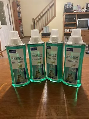 4 Pack- Virbac Aquadent Dental Solution For Both Dogs & Cats Oral Hygiene 05/25 • $49.99