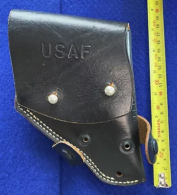 USAF M13 Aircrewman Revolver Blk. Leather Holster 55D3513: Needs Repairs As-Is • $12.50