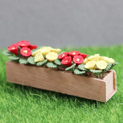 1:12 Scale Dollhouse Miniature Flowers Bed Long Pot Morning Glory Accessories • $14.39