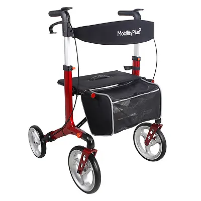 £99.99 • Buy NEW MobilityPlus+ Deluxe Rollator Ultra-Light Folding Mobility Walker With Seat