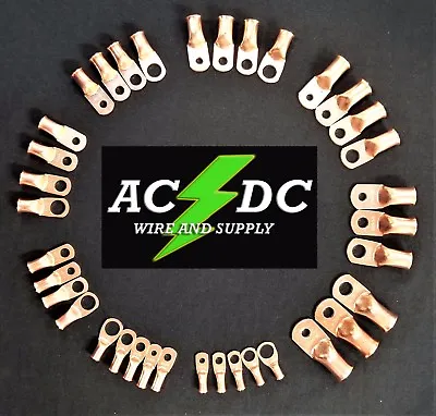 AC/DC WIRE Bare Copper Lug Ring Terminals Battery Wire Welding Cable AWG • $7.88