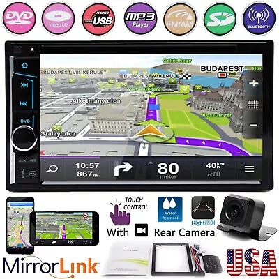 6.2  Car STEREO DVD CD USB MIRROR LINK FOR GPS RADIO BLUETOOTH & BACK UP CAMERA • $111.12