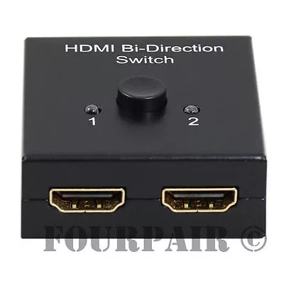 4K 2-Port 2-Way HDMI Bi-directional 2x1 Switch Switcher & 1x2 Splitter Selector • $9.95