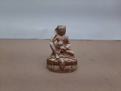 MILAREPA BUDDHA STATUE 2.25  Very Unique Buddhist White Marble Finish Resin • $17.95