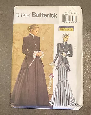 Butterick B4954 Edwardian 16-22 Sewing Pattern Steampunk 1900s My Fair Lady NEW • $8