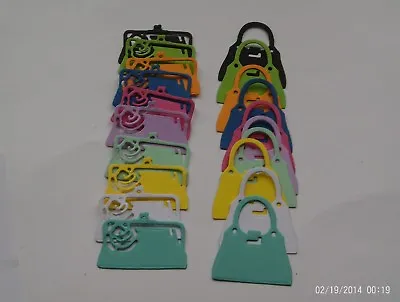 Pack Of  20 Ladies Handbag Die Cuts - 2 Designs - 10 Different Colours • £2