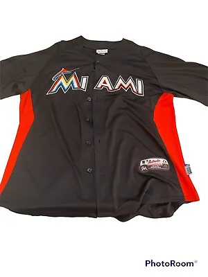 Preowned Majestic Cool Base MLB Miami Marlins Stitch Jersey Size XL R1 • $45