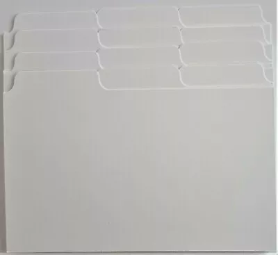 £9.99 • Buy 12 BLANK TAB INDEX CARD DIVIDERS 8x5 6x4 5x3 Record Guide Recipe Card Headers