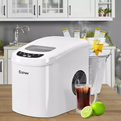 Costway Portable Compact Electric Ice Maker Machine Mini Cube 26lbs/Day White • $109.99