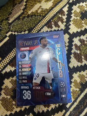 Match Attax Extra Champions League 2019/2020  Neymar Jr 100 Club CLU11 • £2.99