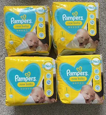 Pampers New Baby Size 1. 88 Nappies - X4 22 Pack New And Sealed Joblot • £20