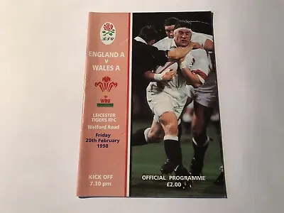 England A V Wales A 1998 Rugby Union Programme • £2.29