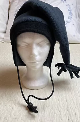 BULA Ski Hat Stocking Cap Vintage Gray Black Fleece Over Ear One Size USA Made • $24.95