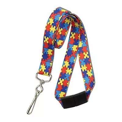 100 Pcs Autism Awareness Breakaway Neck Lanyard W/ Swivel Hook By Specialist ID • $209