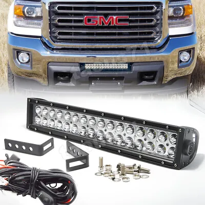 $81.69 • Buy For 15-up GMC Sierra 2500 3500 Lower Hidden Bumper 96W LED Light Bar Mount Kit