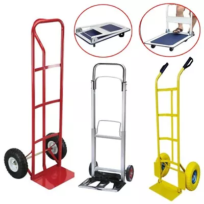 Hand Truck Heavy Duty Sack Industrial Trolley Pneumatic Tyres Wheels Torlleys UK • £30.99