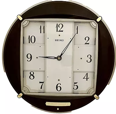 Seiko Melodies In Motion Rotating Dial Disc Dream Wall Clock QXM279BRH VIDEO • $179.99