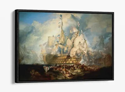 £39.99 • Buy J M W Turner Battle Of Trafalgar -float Effect Canvas Wall Art Pic Print- Brown