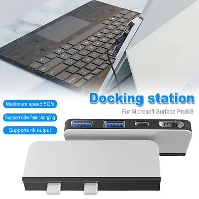 $29.99 • Buy For Surface Pro 8/9 Adapter Hdmi HUB Surface Dock Display Port Expansion USB Hub