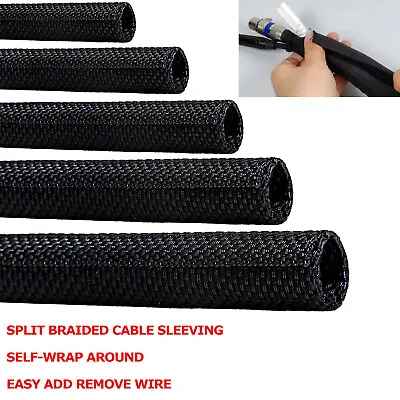 Cable Protectors Resist High Temp Self-Closed Split Braided Wire Sleeving Tube • $65.53