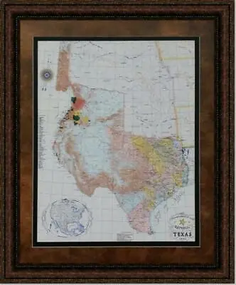 $179 • Buy Repulbic Of Texas Map 1845 | Framed Historic Texas Map In Double Mat 