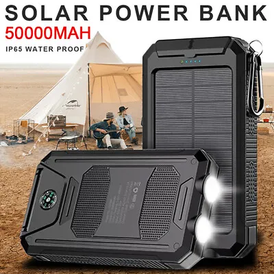$29.89 • Buy 50000mAh Portable Solar Panel Dual USB External Battery Power Bank Pack Charger