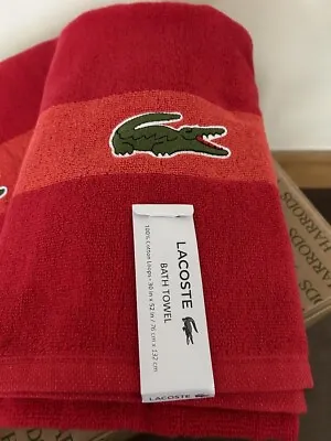 Lacoste Red 100% Cotton Bath Towel • £59.99