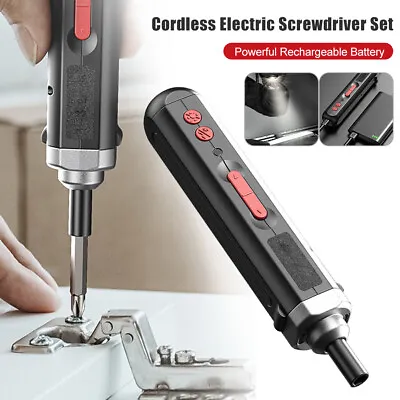 Rechargeable Cordless Electric Screwdriver Drill Bit Set Drill Driver Power Tool • $14.99