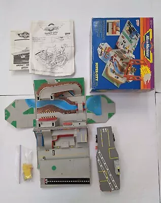 Galoob Micro Machines Toolbox Super City W/ Box & Manual & Aircraft Carrier • $39.99