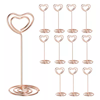 12pcs Table Number Holders Heart 85mm Tall 33mm Base Width Rose Gold • £10.96