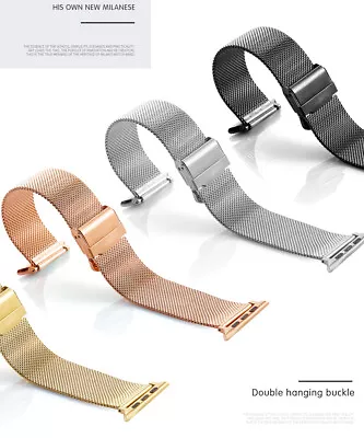 $10.23 • Buy 42mm 38mm Milanese Steel Band For Apple Watch Series 1/2/3/4 With Cover Case