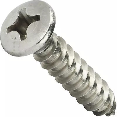 #8 X 1  Self Tapping Sheet Metal Screws Oval Head Stainless Steel Qty 250 • $35.16