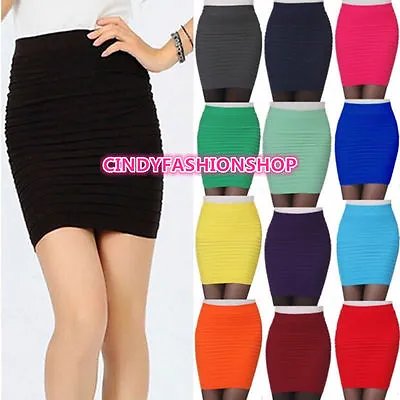USA Stock New Women's  Girl Slim Stretch Bodycon Bandage Micro Mini Skirt  • $9.88