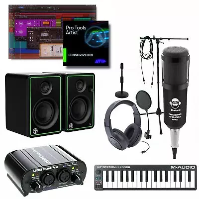 Home Recording Pro Tools Artist Bundle Package W/ Mini 32 Mackie Art Software • $468.99