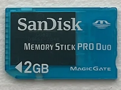 Sandisk 2Gb Memory Stick Pro Duo Magic Gate Memory Card - Clear Blue • $9.95