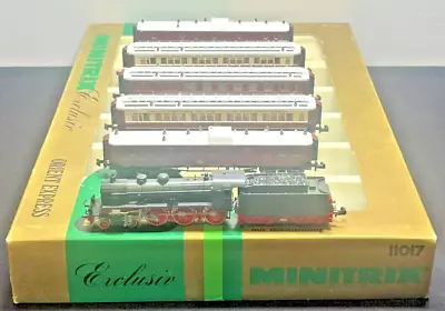 N Scale Minitrix 11017 Steam Loco W/ Tender And 5 LED LIT Freight Car Set RARE • $374.99