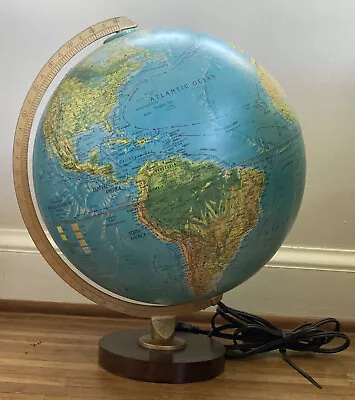 Replogle Globe World Horizon Series Lighted Raise Topography 12in  Wood Base • $69.95