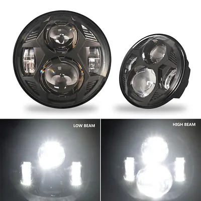$47.37 • Buy Black 5.75 Inch LED Headlight Bulb Light For Night Rod Softail Custom Iron 883