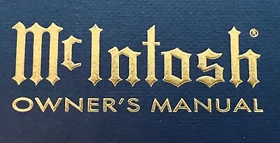 Mcintosh Owner's Manuals - Original • $39