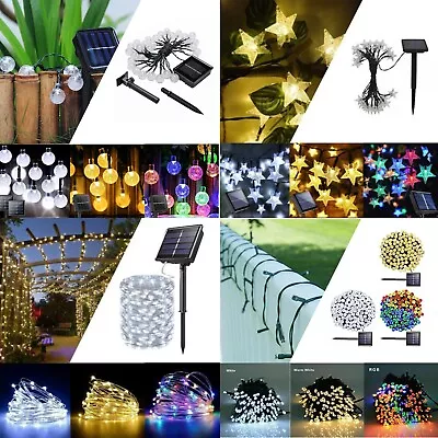 20-300 LED Solar Power Lights String Fairy Outdoor Garden Waterproof Party Decor • £9.79