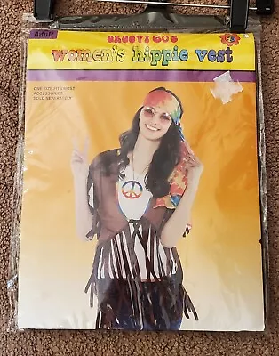 Halloween Hippie Hippy 70's Women's Vest Groovey 60's One Size Fits Most NWT • $10.50