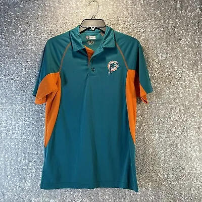 NFL Team Miami Dolphins Collared Polo Shirt Teal/orange Men's Size Small Read • $14.99