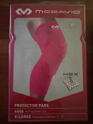 McDavid HEX Protective KNEE PADS Padded Leg SLEEVES Mens X-Large Pink PAIR • $30