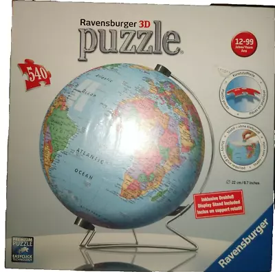 Ravensburger World Globe 3D 540 Piece Display Stand Included. • $24.50