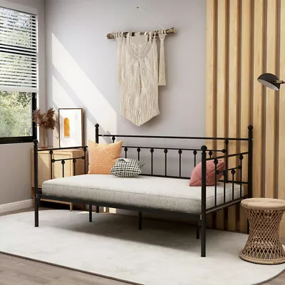 Twin Metal Daybed Frame Platform No Box Spring Needed With Steel Slat Support • $97.79